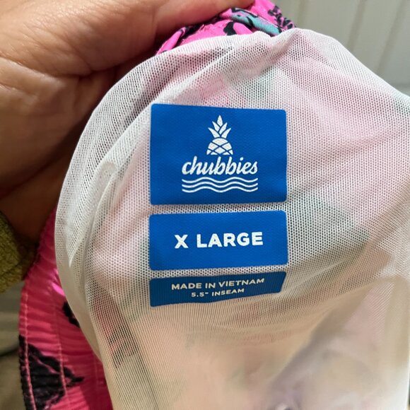 NWT Chubbies Men's pink alligators Swim Trunks XL 5.5" inseam shorts NEW - Picture 6 of 7